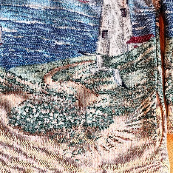 Vintage Art Unlimited Coastal Lighthouse Full-Zip Sweater Size M - Picture 11 of 14